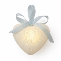 Cuore porcellana bianca biscuit baby 10cm Hervit