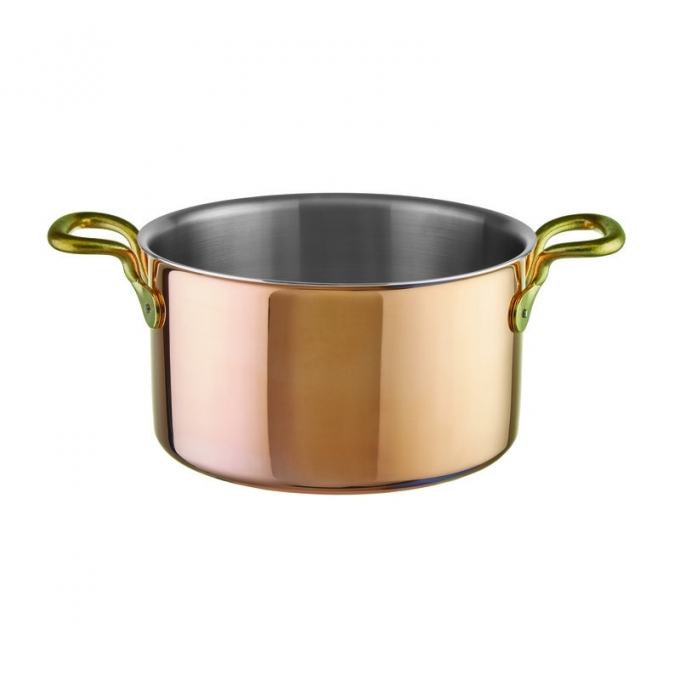 casseruola alta 2 maniglie cm 24 rame 3-ply induzione Paderno