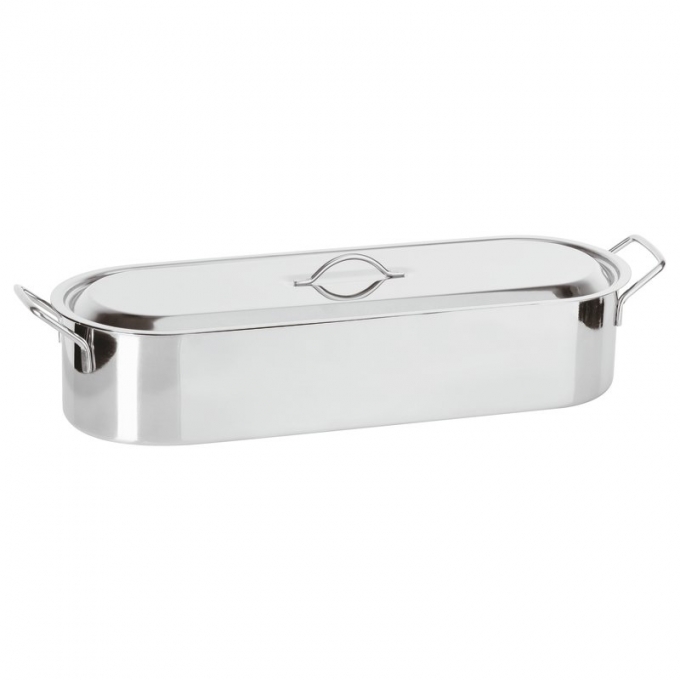 pesciera con griglia e coperchio cm60 inox Paderno
