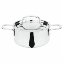 casseruola bassa 2 man. con coperchio. cm 12 serie 2500 3-ply inox-alluminio-inox Paderno