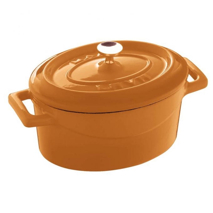 casseruola ovale col. arancio ghisa Paderno