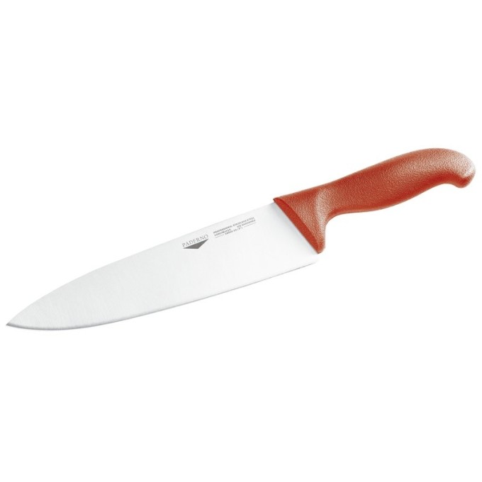 coltello cucina cm 30 manico rosso coltelleria serie tranciata Paderno