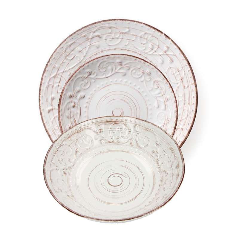 Set 18 piatti beige Serendipity Brandani