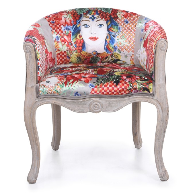Poltroncina rossa in legno Baci Milano