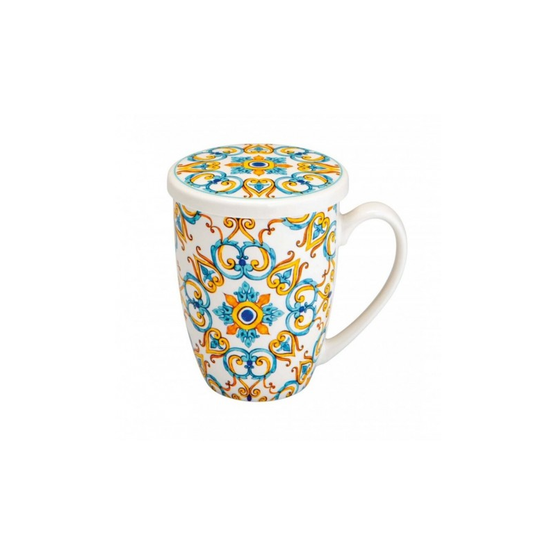 Mug Medicea Cuore New Bone China C/Infusore Inox Brandani