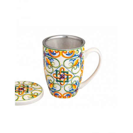 Mug Medicea Cuore New Bone China C/Infusore Inox Brandani
