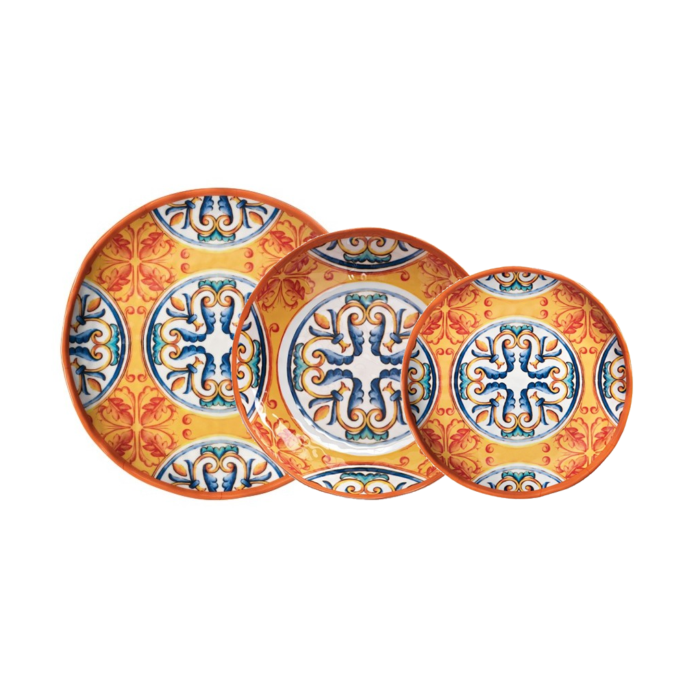 Set 18 piatti in melamina medicea Brandani