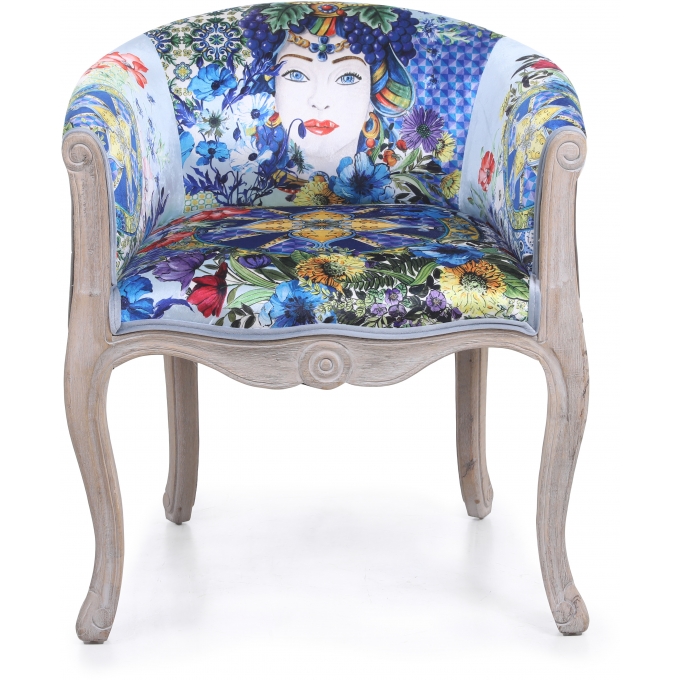 Poltroncina velluto blu Baci Milano