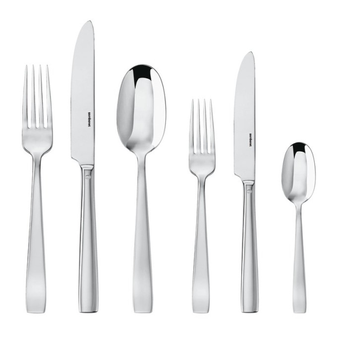 Servizio 72 posate Monoblocco Flat Inox placcato argento Sambonet
