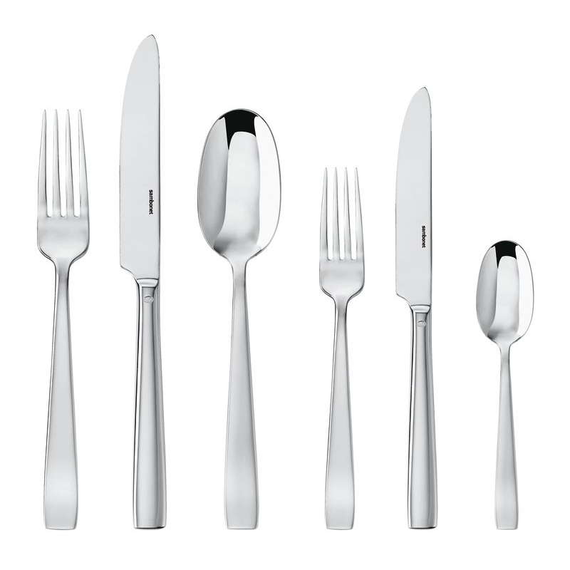 Servizio 72 posate Monoblocco Flat Inox placcato argento Sambonet