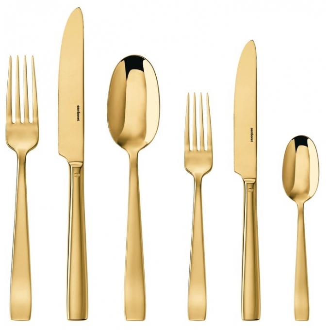 Servizio 72 posate Monoblocco Flat PVD Gold Sambonet