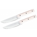 Set 2 Coltelli Bistecca Lama Liscia Porterhouse Inox Effetto Avorio Sambonet