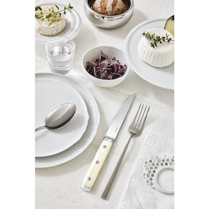 Set 2 Coltelli Bistecca Lama Liscia Sirloin Inox Effetto Avorio Sambonet