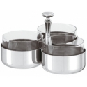 Portasalatini 3 Comparti C/Cristalli Elite Inox Sambonet