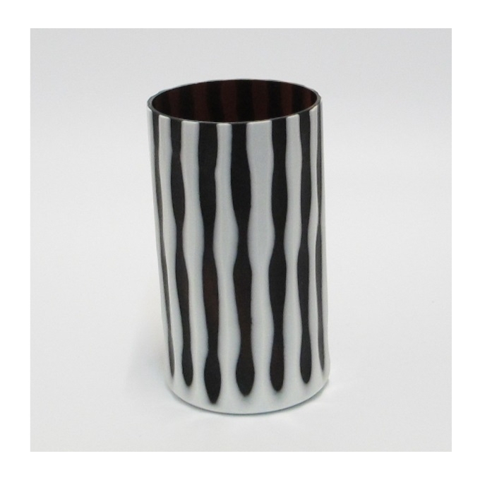 Vaso in vetro nero e bianco kare design