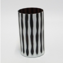 Vaso in vetro nero e bianco kare design