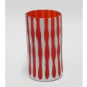 Vaso in vetro bianco e rosso kare design