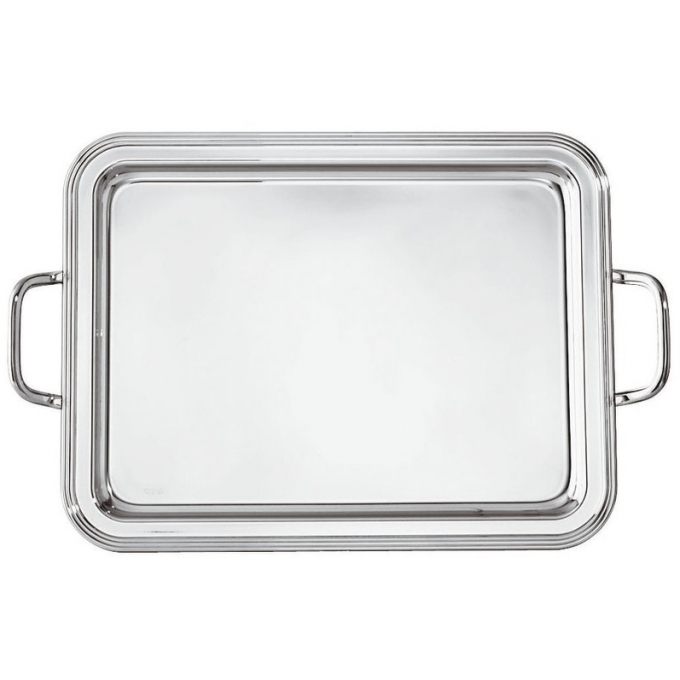 Vassoio Rettangolare Cm50 C/Maniglie Avenue Inox placcato argento Sambonet