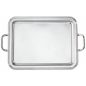 Vassoio Rettangolare Cm50 C/Maniglie Avenue Inox placcato argento Sambonet