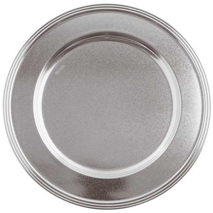 Piatto Presentaz. Cm 31 Bordo Righe Avenue Diamond Inox Sambonet
