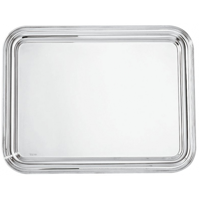 Vassoio Rettangolare Cm 50x38 Contour Inox placcato argento Sambonet