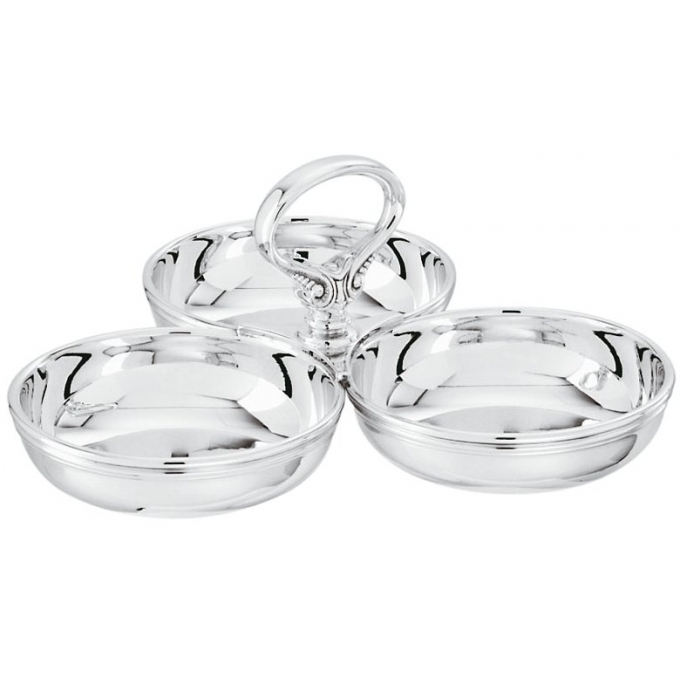 Portasalatini 3 Comparti Contour Alpacca placcata argento Sambonet