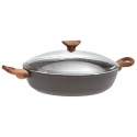 Tegame 2 Maniglie Cm 28 C/Coperchio Rock & Rose Black Alluminio Sambonet