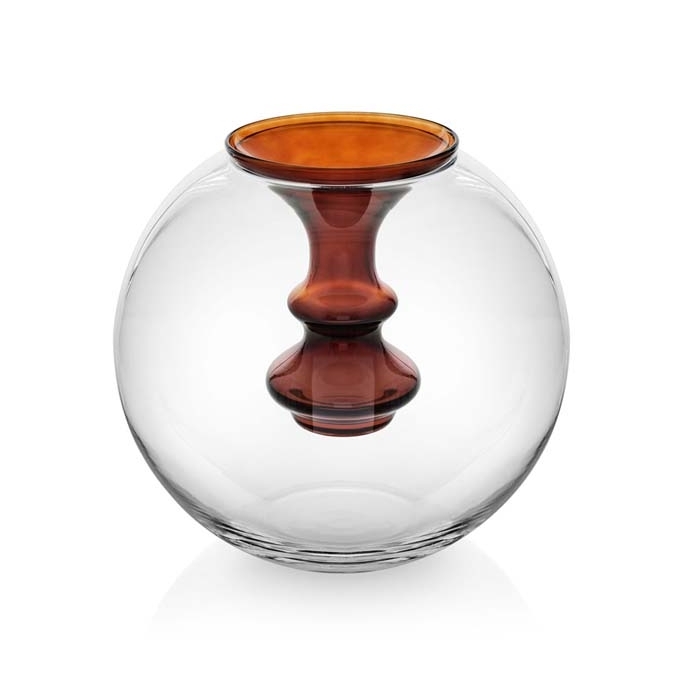 Oasi vaso sfera con vasetto color cioccola ivv