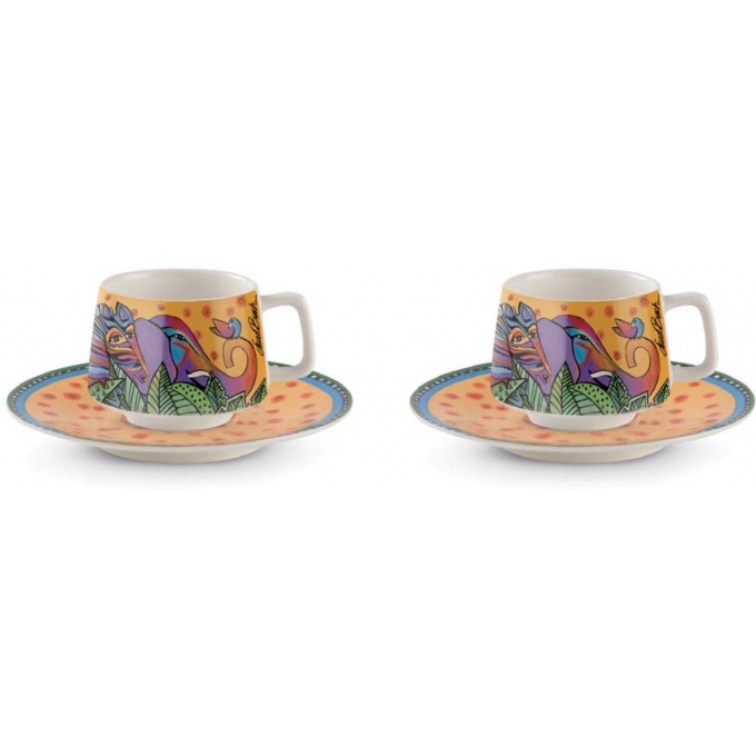 Set 2 tazze caffè jungle gialle Egan