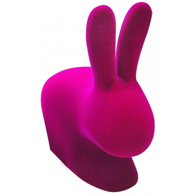 Rabbit chair effetto velluto qeeboo fuxia