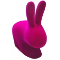 Rabbit chair effetto velluto qeeboo fuxia