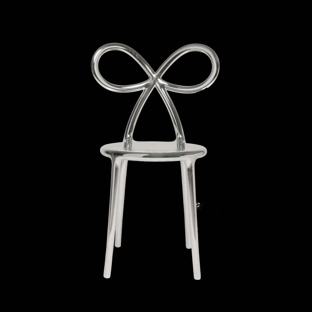 Sedia metal ribbon chair Qeeboo silver