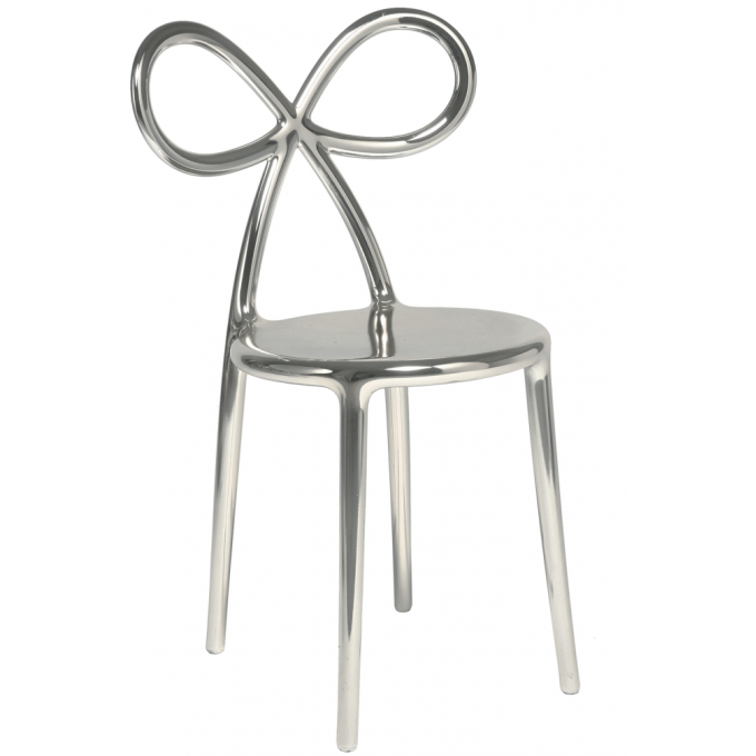 Sedia metal ribbon chair Qeeboo silver