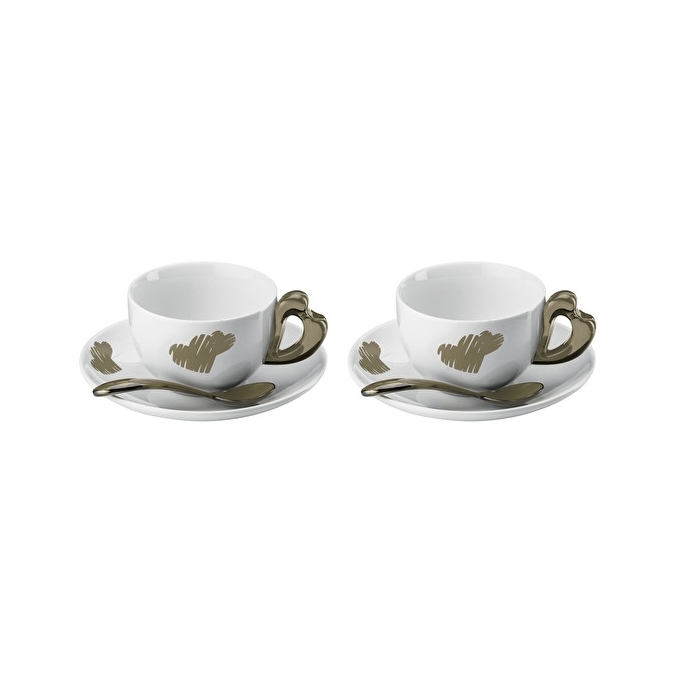 Set 2 tazze cappuccino conpiattino love guzzini