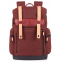Zaino in pelle e tessuto con patta blade piQuadro