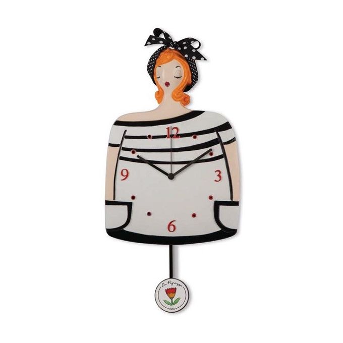 orologio pendolo le pupazze bianco 20x30