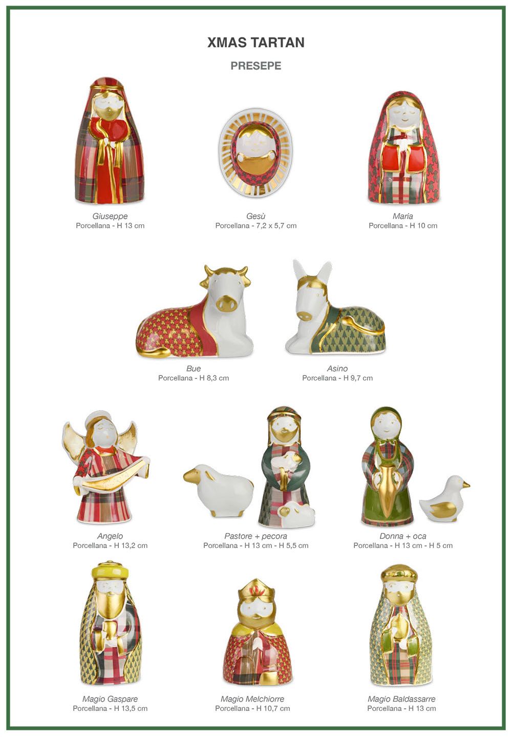 presepe 14 pezzi - tartan baci milano