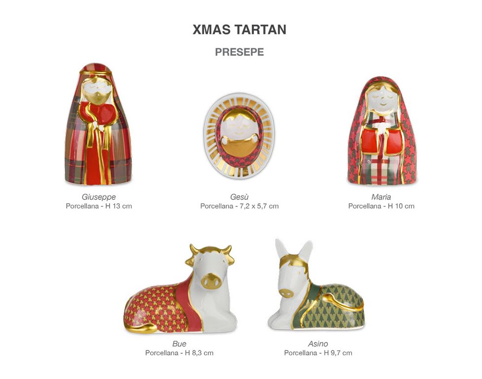 presepe 6 pezzi - tartan baci milano