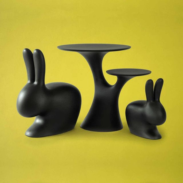 Tavolino rabbit tree black qeeboo