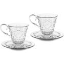Set 2 tazzine da caffè con piattino trasparente baci milano