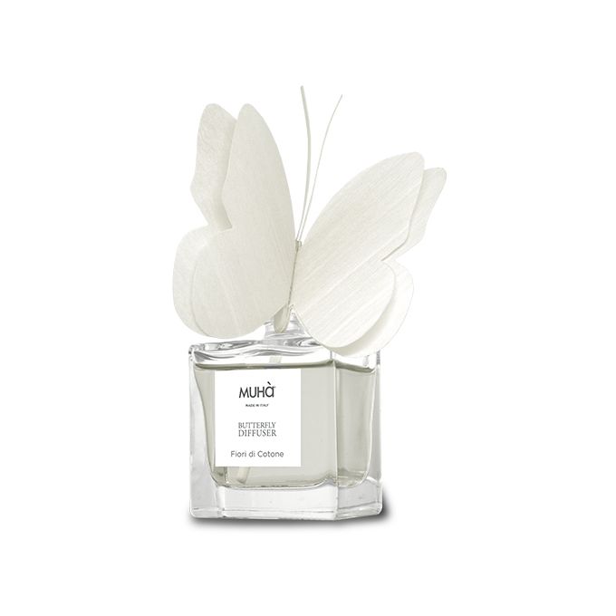 butterfly 50ml bianca fiori di cotone muha