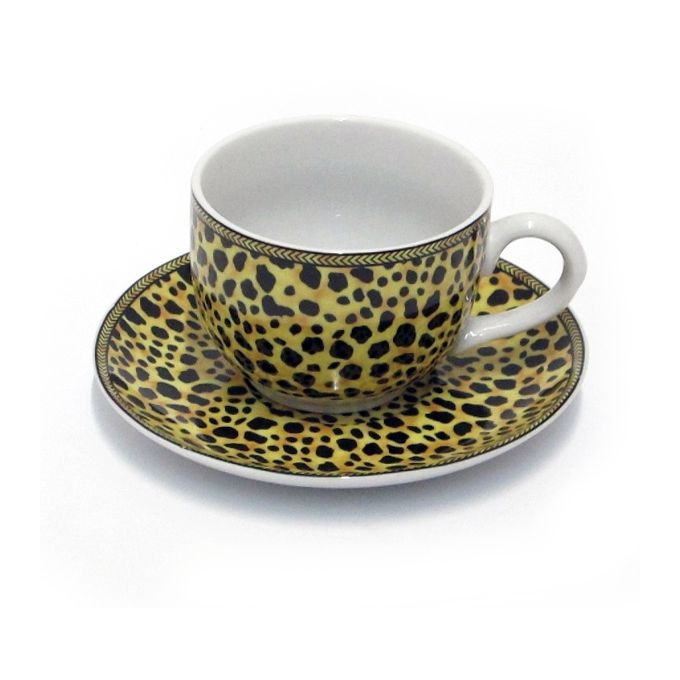 Brandani - set 2 tazze colazione leopardate