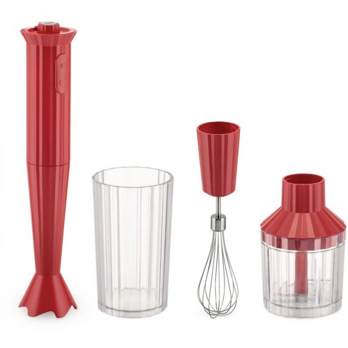 plisse frullatore immersione set rosso alessi