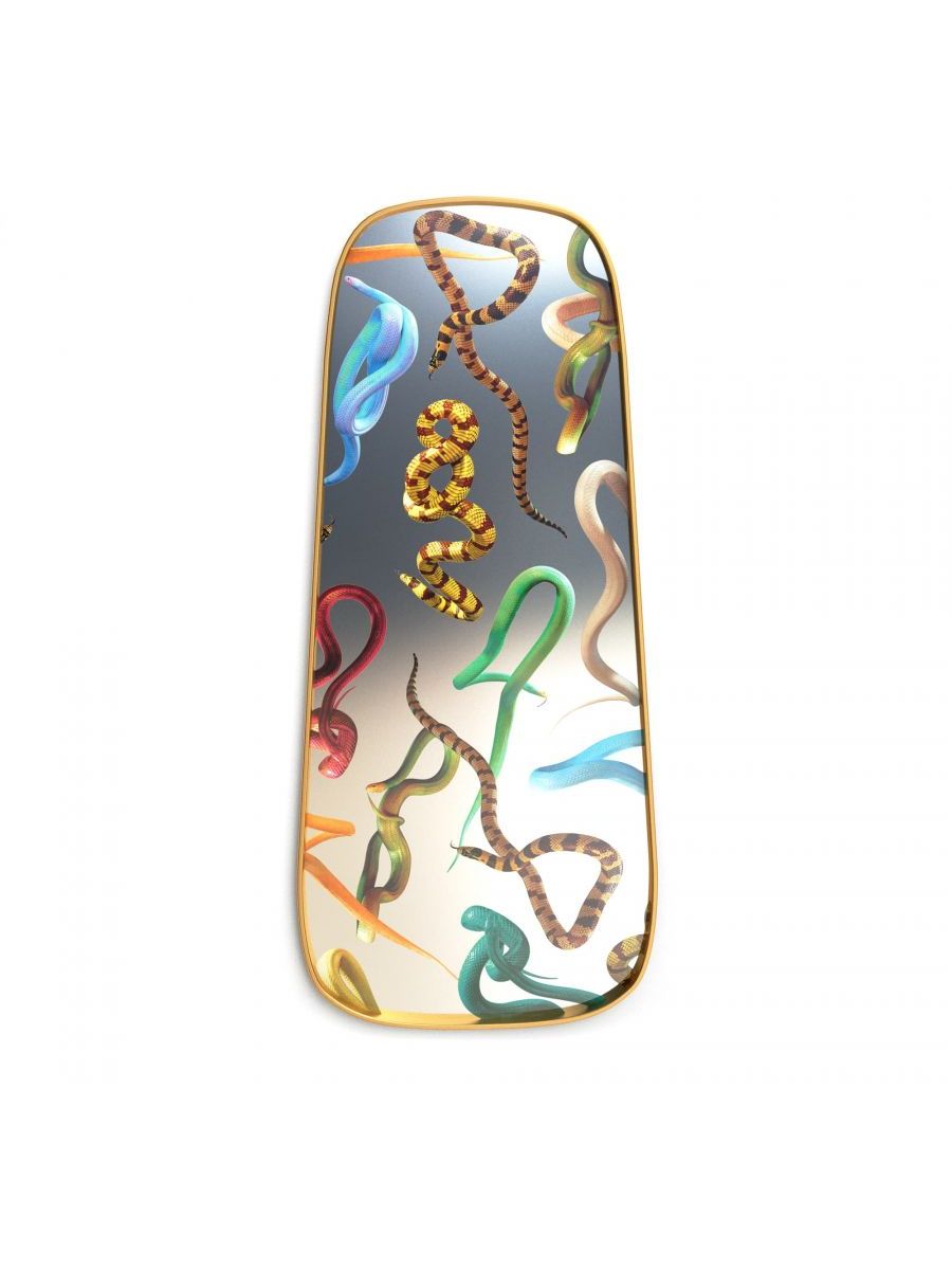 Specchio Con Cornice Legno Toiletpaper  Snakes Seletti