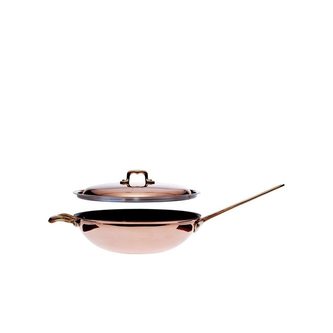 Wok in rame con coperchio 28cm Ballarini