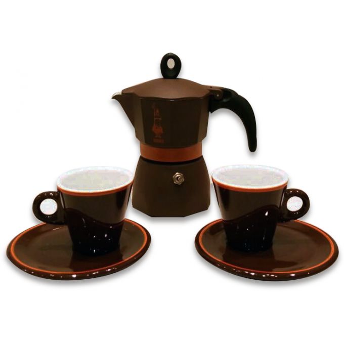 Set caffettiera 3 tazze e 2 tazzine caffe Bialetti