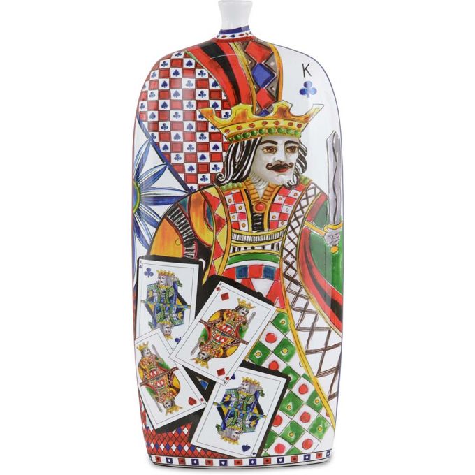vaso bottiglia 24x11x55 cm - regina di cuori baci milano