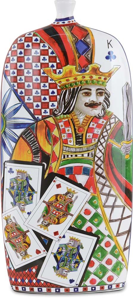 vaso bottiglia 24x11x55 cm - regina di cuori baci milano