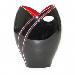 Vaso tulipano nero e rosso