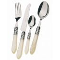 set 24 posate aladdin colore avorio ghiera cromata Casa Bugatti